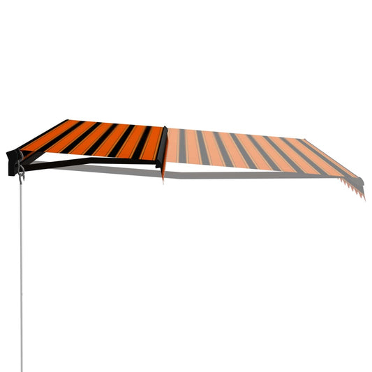 Toldo Manual Retráctil Naranja Y Marrón 450x300 Cm_0