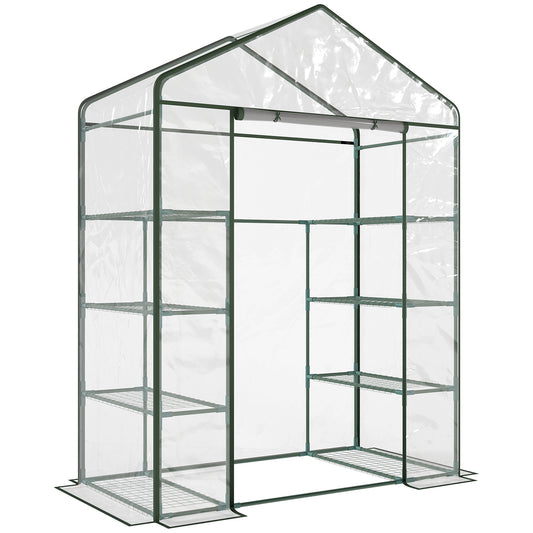Invernadero De Jardín Outsunny Tubo De Acero, Pvc Verde 143x73x195cm_0