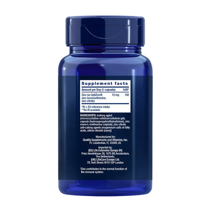 Zinc Caps 15 mg, Life Extension 150 cápsulas