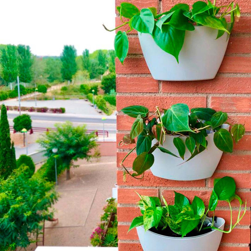 Jardín Vertical Modular Citysens Con Riego Automático De 3 Maceteros – Gris Claro, Polipropileno 100% Reciclado