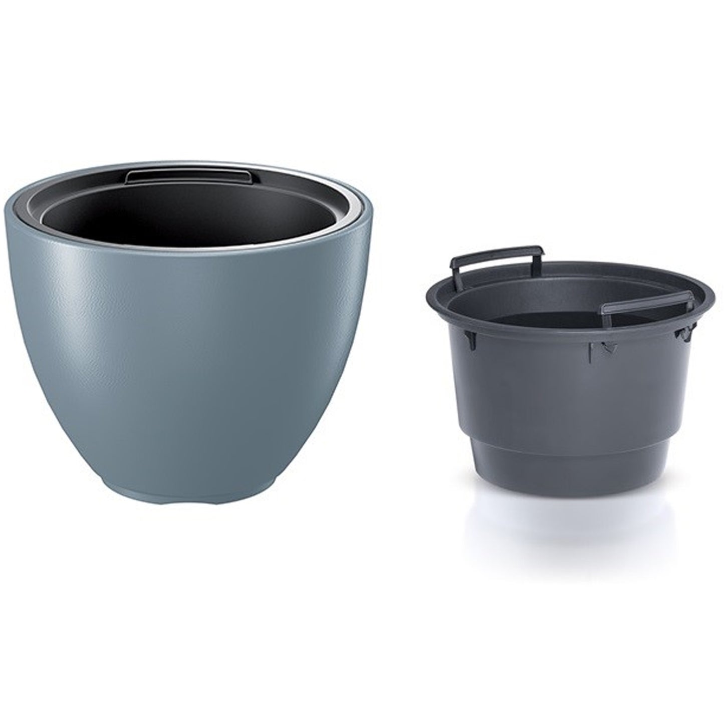 Maceta Heos 10l., Con Depósito, Dimensiones (mm) 298x298x230, Color Gris Claro