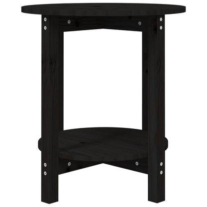 Mesa De Centro De Madera Maciza De Pino Negro Ø55x60 Cm_3