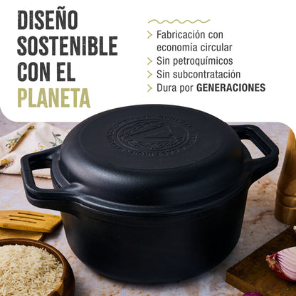 Victoria Horno Holandés Olla Inducción Hierro Fundido Esmaltado 27cm, Tapa - Sartén, 5,7l, Sin Ptfe, 39585, Negro_5