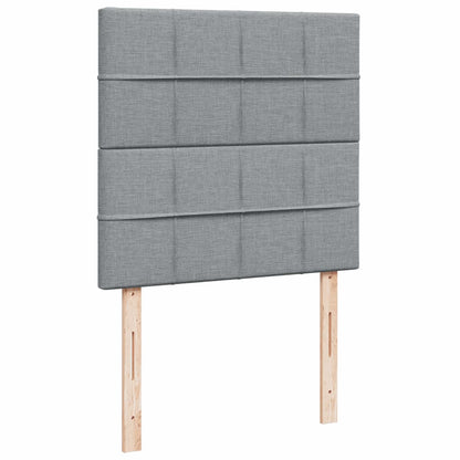 Cama Box Spring Con Colchón Tela Gris Claro 90x190 Cm / Vetonek_2