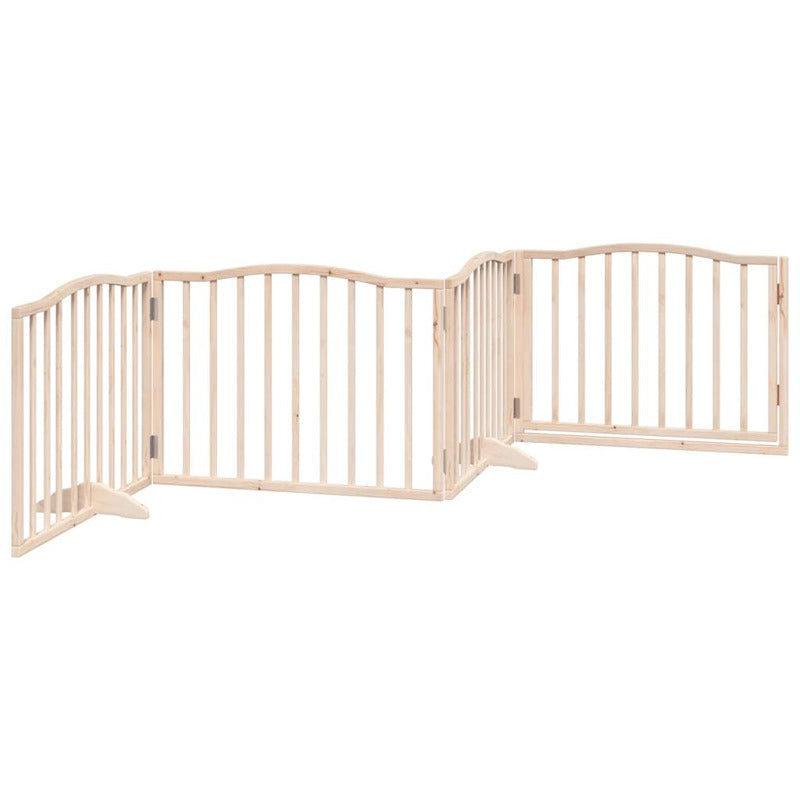 Vidaxl Puerta Para Perros Plegable 4 Paneles Madera De Álamo 320 Cm_5