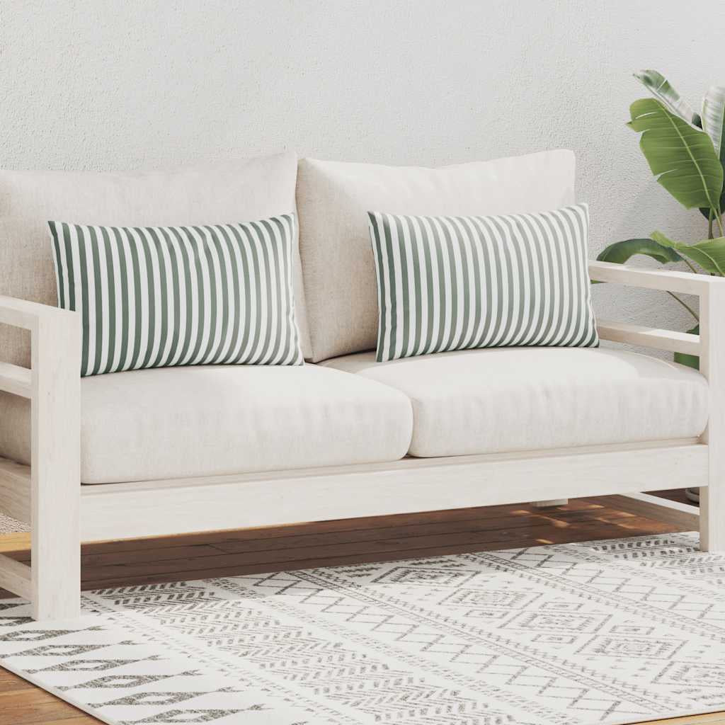 Vidaxl Cojines Para Exterior A Rayas 60x40 Cm Gris 2 Unidades_1