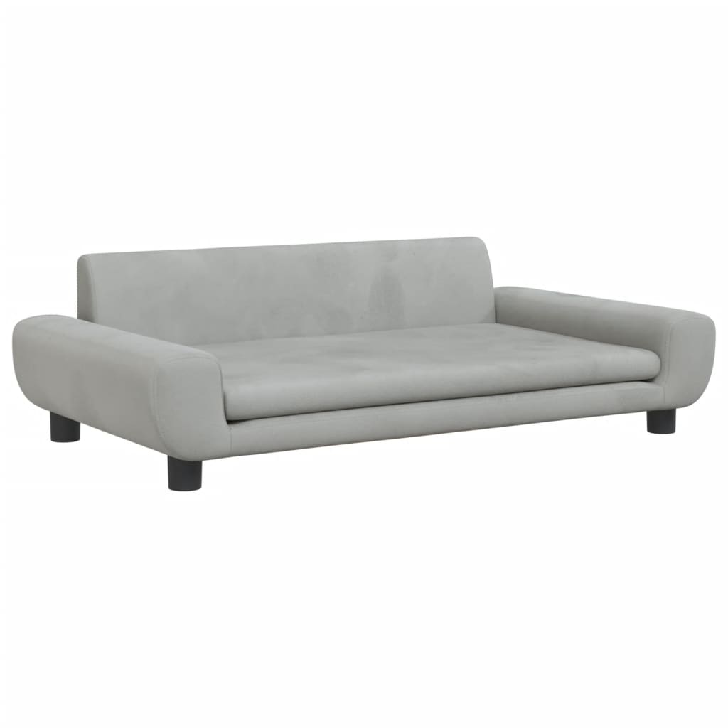 Cama Para Perros De Terciopelo Gris Claro 100x54x33 Cm / Vetonek_1