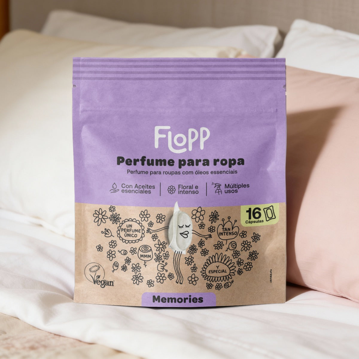 Perfumador Ropa Perfumador Ropa Memories Flopp Eco 16 cápsulas en Planeta Huerto