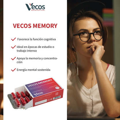 Memory Vecos 60 Cápsulas | Memoria Y Concentración | Fosfatidilserina, Dha Y Ginkgo_3