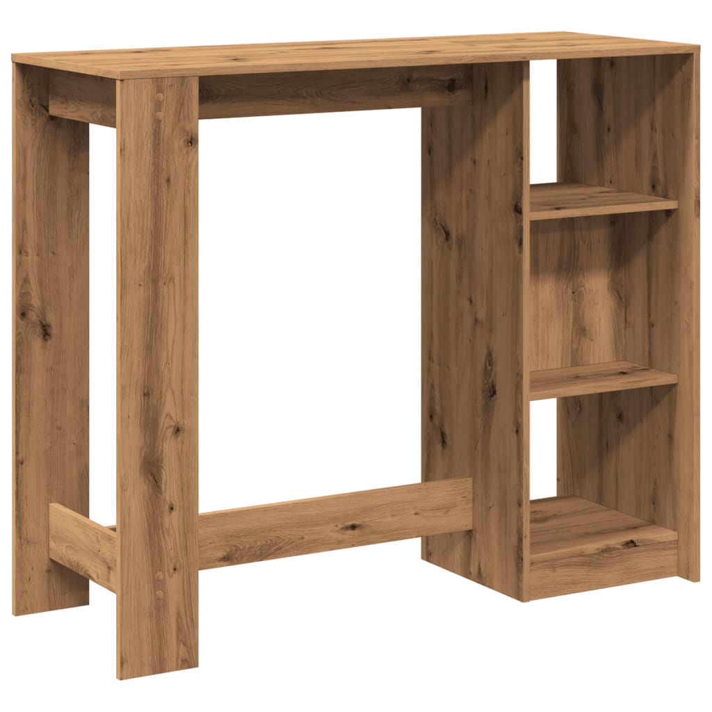 Mesa Bar Con Estante Madera Roble Artisian 124x46x103,5 Cm_4