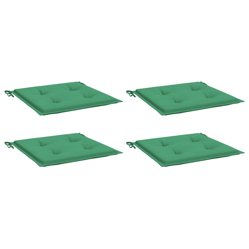 Vidaxl Cojines De Silla De Jardín 4 Uds Tela Verde 40x40x3 Cm_0