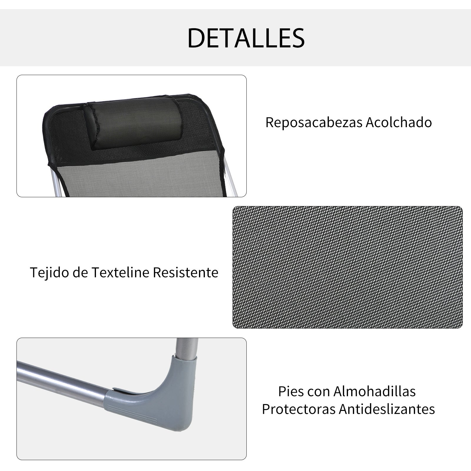 Outsunny Tumbona Plegable Y Reclinable Con Reposacabezas Y Respaldo Ajustable_5