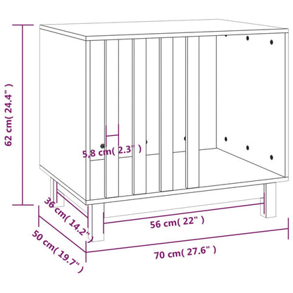 Caseta Para Perros Negra 70x50x62 Cm Madera Maciza De Pino_2