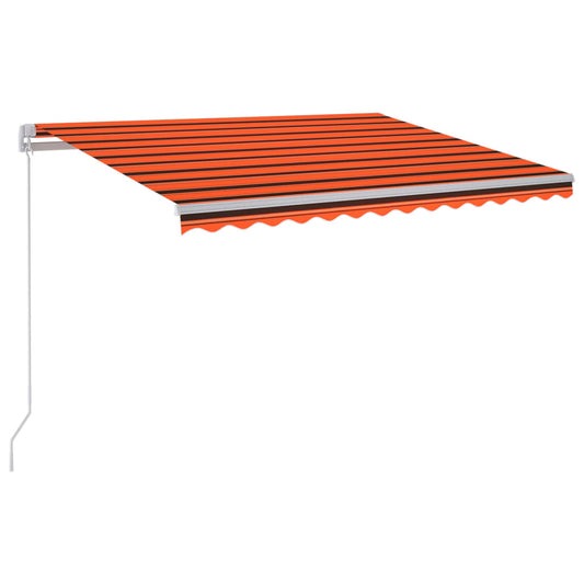 Toldo Manual Retráctil Con Led Naranja Y Marrón 300x250 Cm_0