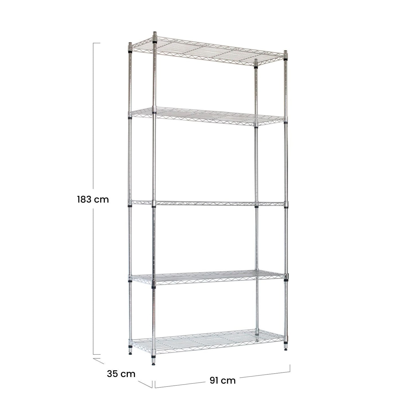 Estantería Metálica Con 5 Baldas Ajustables 182.8x91.4x35.5cm 400kg 7house_4