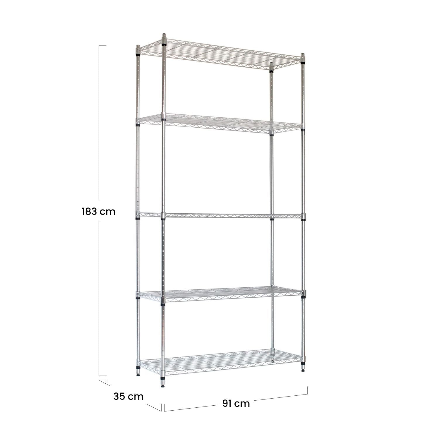 Estantería Metálica Con 5 Baldas Ajustables 182.8x91.4x35.5cm 400kg 7house_4