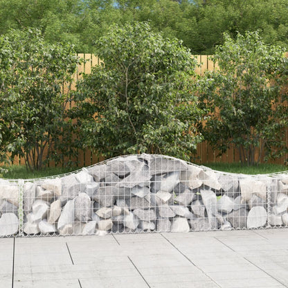 Cestas De Gaviones 6 Uds Forma De Arco Hierro 200x30x40/60 Cm_1