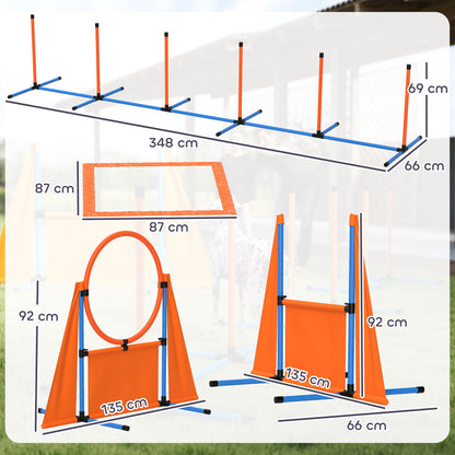 Pawhut Set De Entrenamiento De Agilidad Para Perros De 6 Piezas Naranja_2