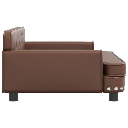 Cama Para Perros De Cuero Sintético Marrón 90x53x30 Cm / Vetonek_3