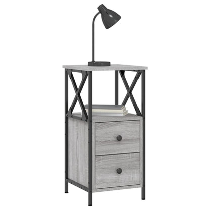 Mesita De Noche Madera De Ingeniería Gris Sonoma 34x35,5x70 Cm_1