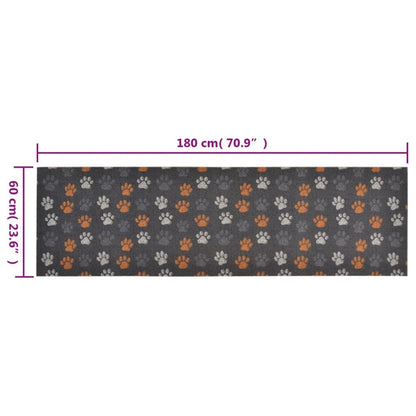 Vidaxl Alfombra De Cocina Lavable Terciopelo Dibujo De Patas 60x180 Cm_4