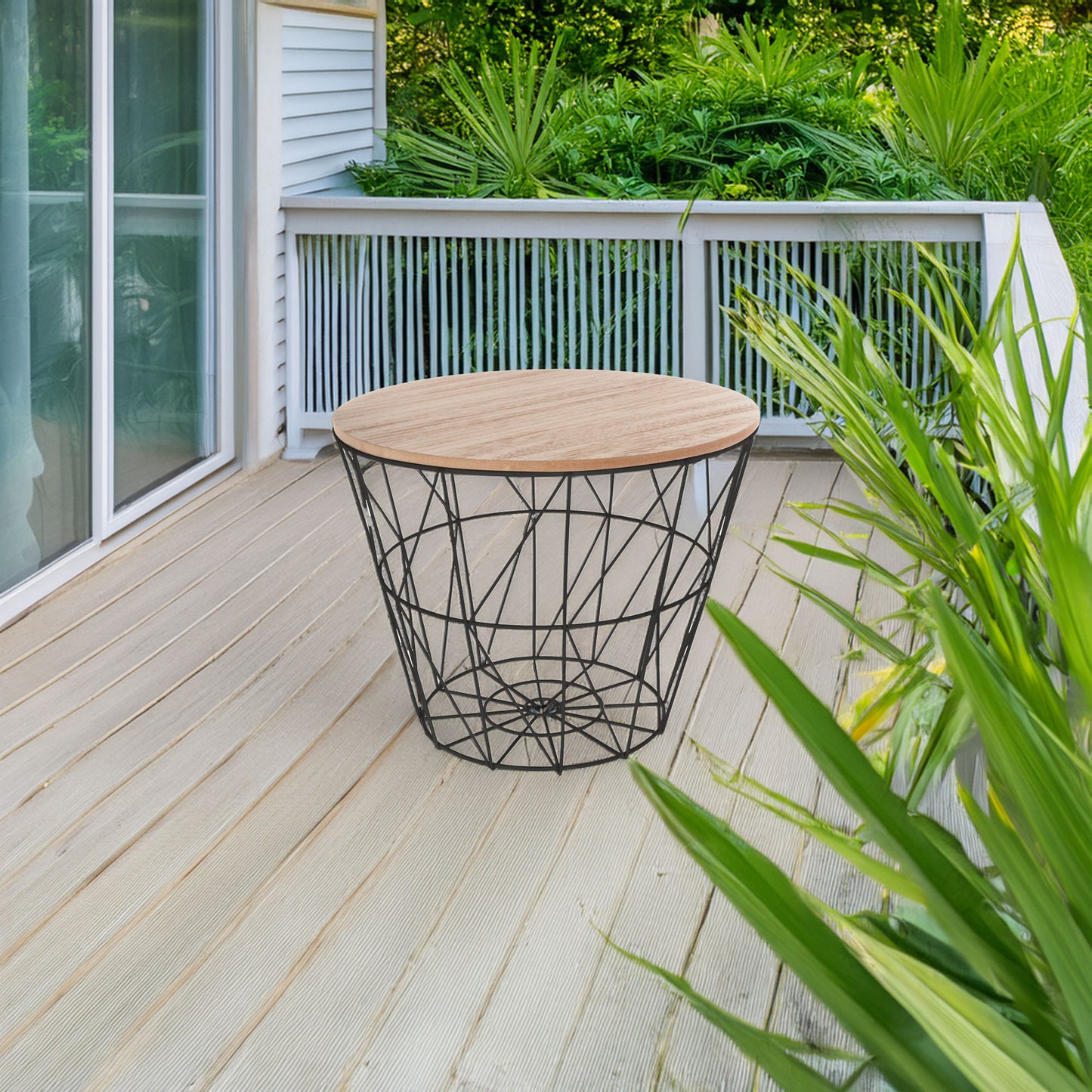 Wellhome Mesa Auxiliar Metal Negro Kumi Ø38cm