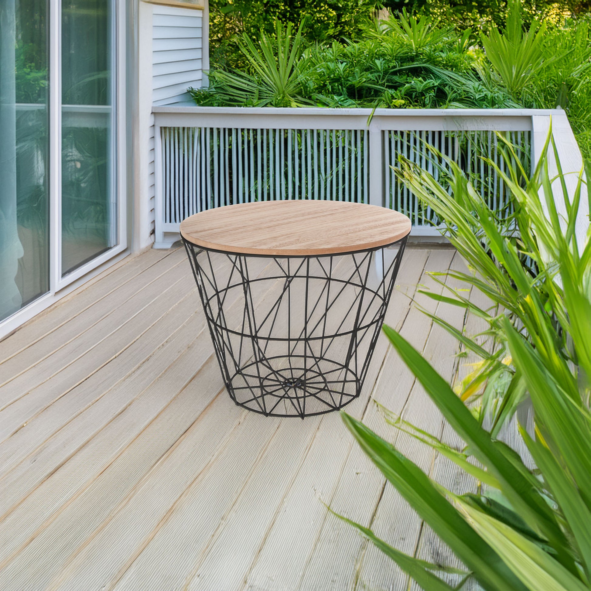 Wellhome Mesa Auxiliar Metal Negro Kumi Ø38cm