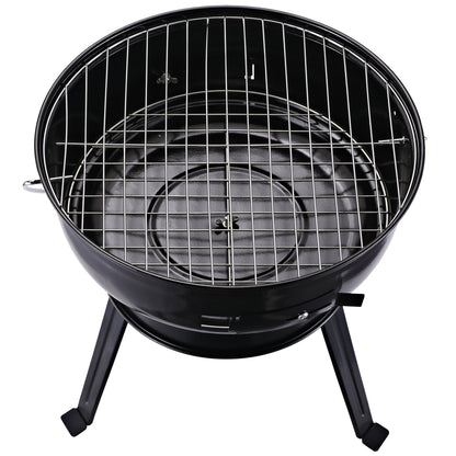 Outsunny Parrilla Para Barbacoa De Carbón Portátil Con Mango Ahumador Pequeño_4