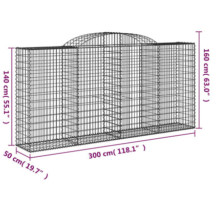 Cestas Gaviones 13 Uds Forma De Arco Hierro 300x50x140/160 Cm_5