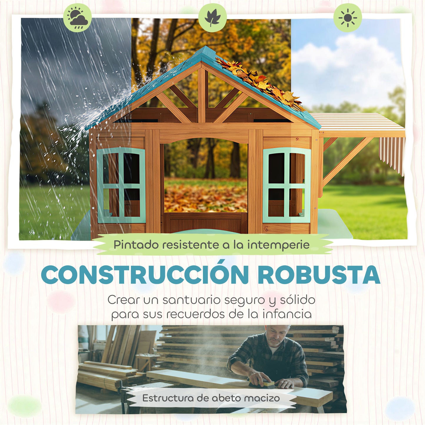 Aiyaplay Casita Infantil Exterior E Interior De Madera_3