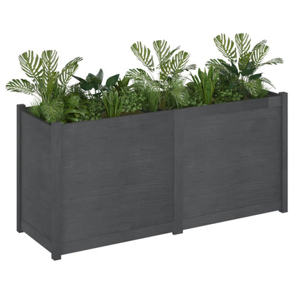 Vidaxl Jardinera Madera Maciza De Pino Gris 150x50x70 Cm_5