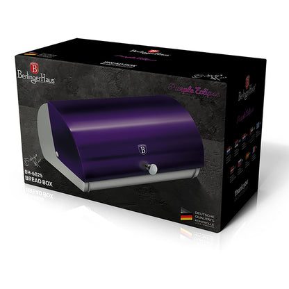 Panera De Mesa Para Guardar Pan Bollería, Tapa Deslizante, Acero Inoxidable, Diseño Moderno Berlinger Haus Purple Eclipse, Morado_4