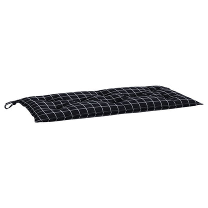 Vidaxl Cojín De Banco Jardín Tela Oxford A Cuadros Negro 100x50x7 Cm_0