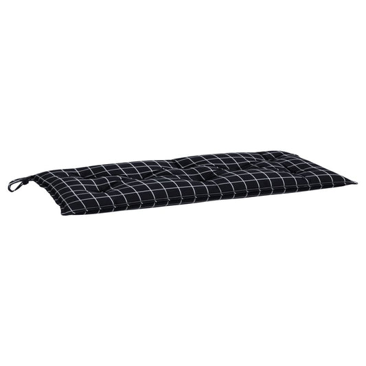 Vidaxl Cojín De Banco Jardín Tela Oxford A Cuadros Negro 100x50x7 Cm_0
