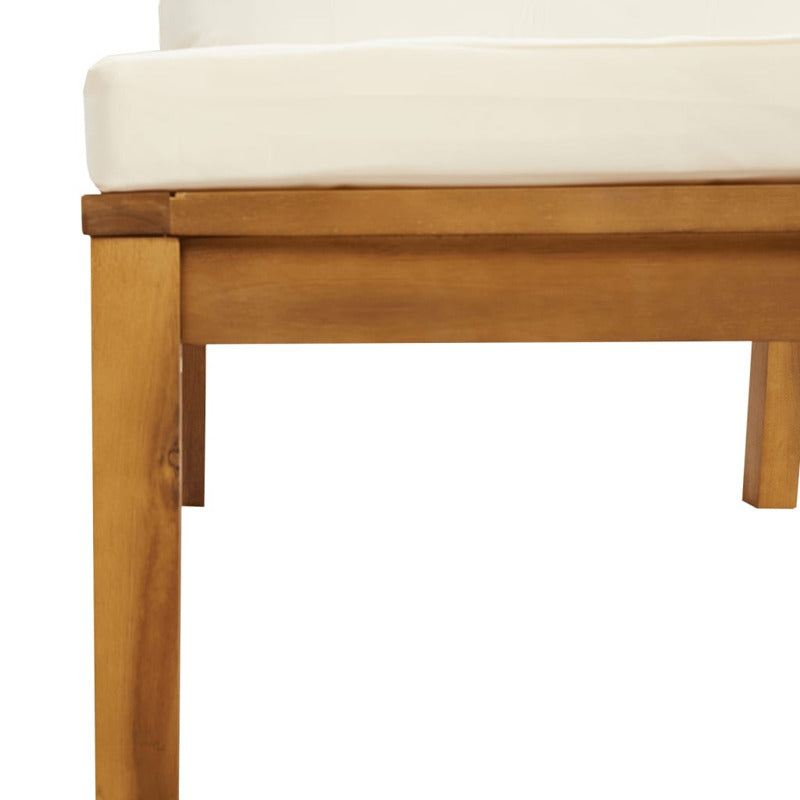 Vidaxl Sofá Intermedio Seccional Cojín Blanco Crema Madera De Acacia_5