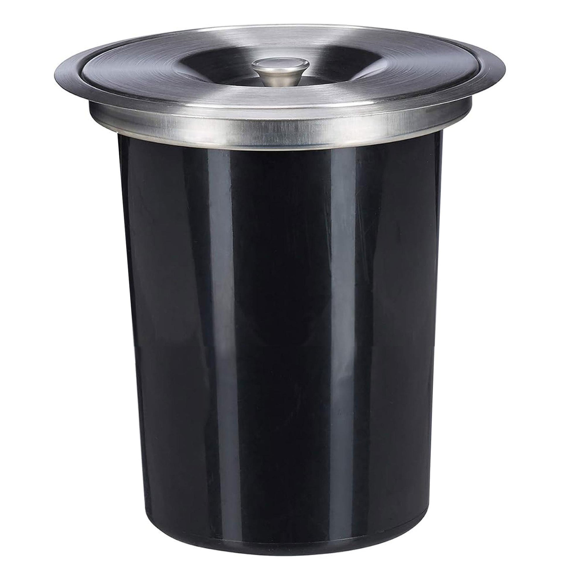 Cubo Integrable En Encimera 8l Tapa Acero Inox Negro_0