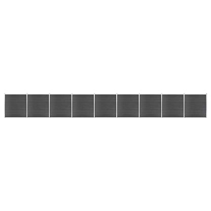 Juego De Paneles De Valla Wpc Negro 1564x186 Cm / Vetonek_4
