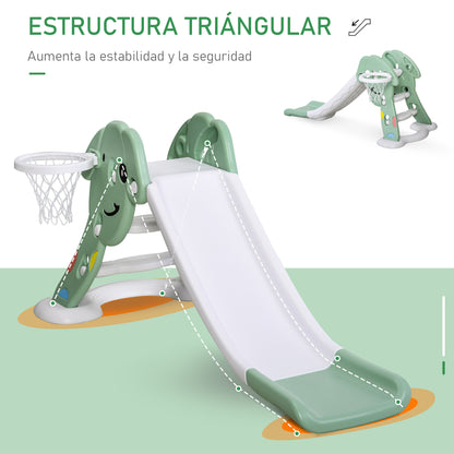 Homcom Tobogán Infantil Con Canasta Baloncesto Inflador 18-48 Meses 68x146x68cm_5