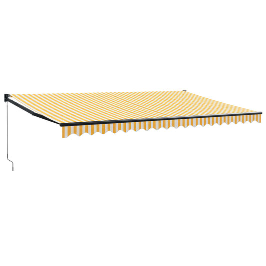 Toldo Retráctil Aluminio Y Tela Amarillo Y Blanco 5x3 M_0