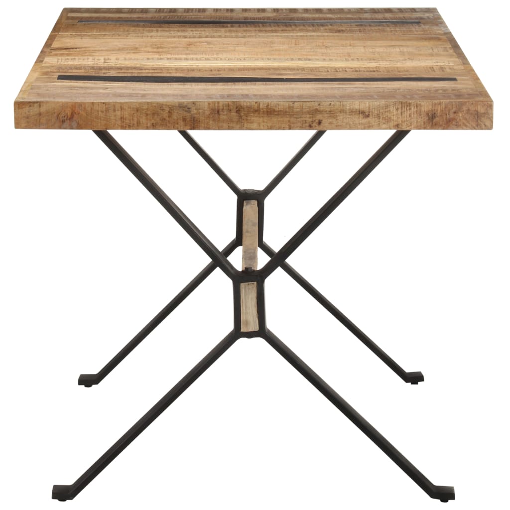 Mesa De Comedor De Madera De Mango Rugosa 160x80x76 Cm_1
