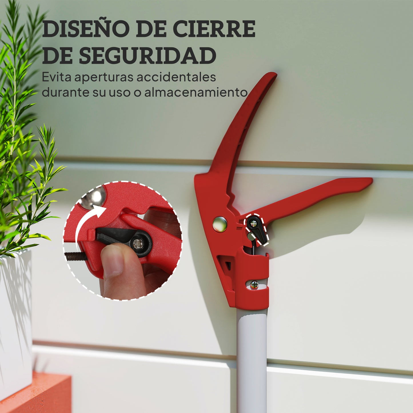 Outsunny Tijeras De Podar De Jardín 180 Cm Para Poda De Ramas Altas Y Recoger_5