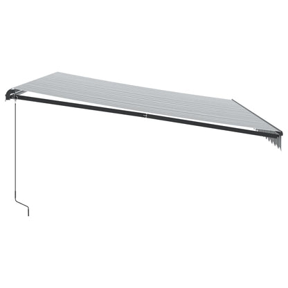 Toldo Retráctil Manual Gris Antracita Y Blanco 500x350 Cm_3