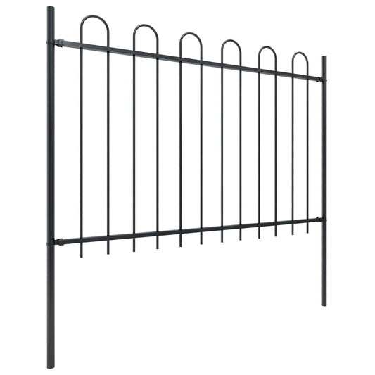 Valla De Jardín Con Puntas De Aro Acero Negro 3,4x1,2 M / Vetonek_0