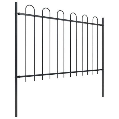 Valla De Jardín Con Puntas De Aro Acero Negro 10,2x1,2 M / Vetonek_4