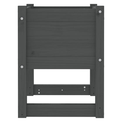 Jardinera 2 Unidades Madera Maciza De Pino Gris 40x40x52,5 Cm_5