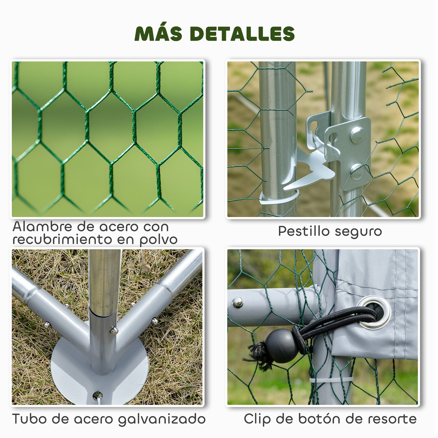 Pawhut Gallinero Para Exterior Grande 6,8x3x1,9 M 20,4 M² Con Cubierta Cerradura_5
