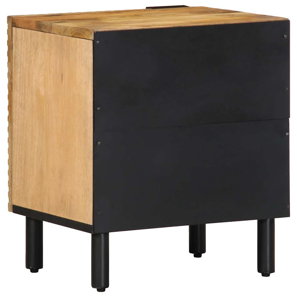 Mesitas De Noche 2 Uds Madera Maciza De Mango Marrón 40x33x46cm_4