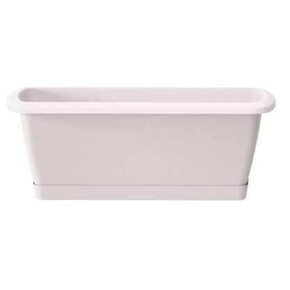 3x Jardinera Respana Con Soporte De Plastico En Color Blanco 78,6 (largo) X 18,4 (ancho) X 14,5 (alto) Cm_1