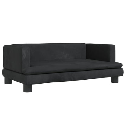 Cama Para Perros De Terciopelo Negro 80x45x30 Cm / Vetonek_1