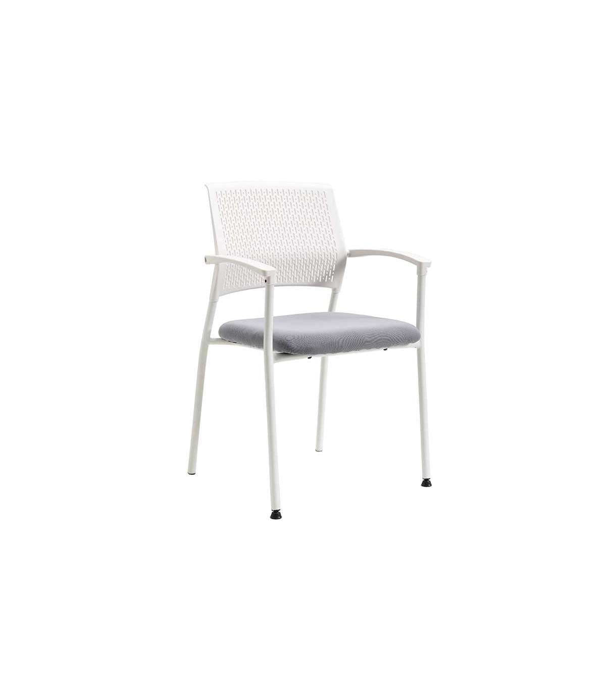 Pack De 4 Sillas Confidente Acabado Blanco/gris. 55 Cm(ancho) 85 Cm(altura) 55cm(fondo)_2